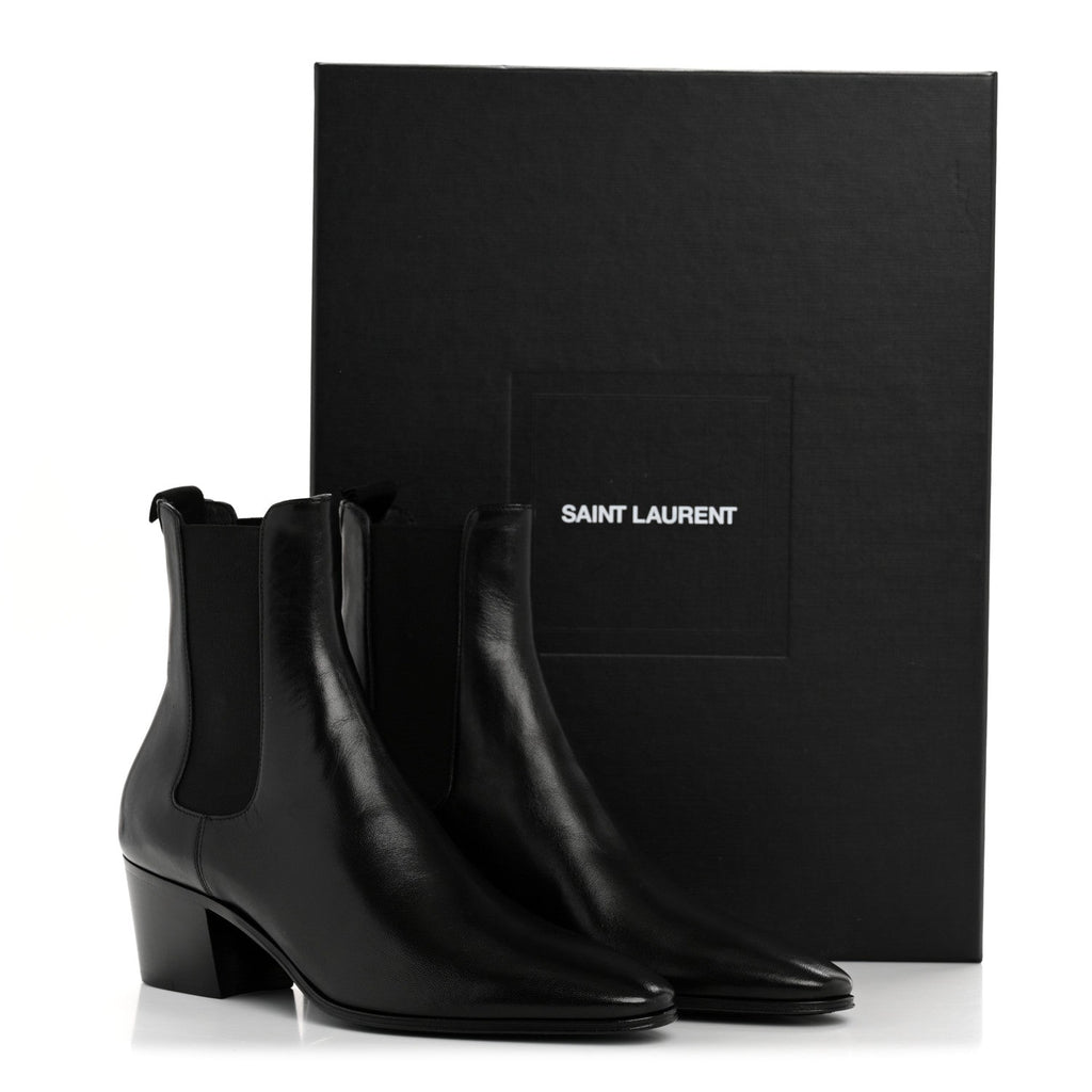 Saint Laurent Incrociato Muriel Vassili 60 Ankle Zip Boots 36 Black