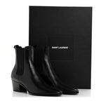 Saint Laurent Incrociato Muriel Vassili 60 Ankle Zip Boots 36 Black