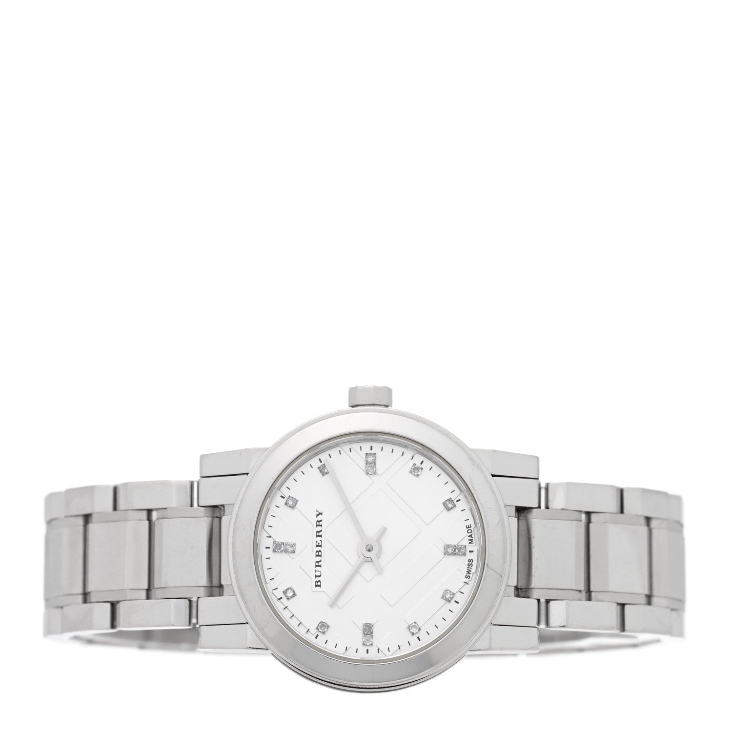 Burberry Stainless Steel Diamond 27mm Heritage Quartz Watch BU9213