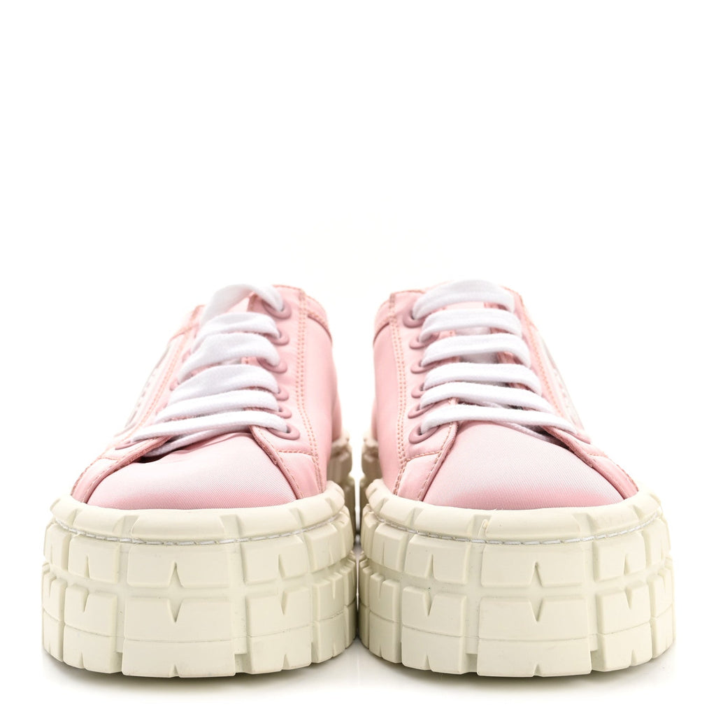Prada Re-Nylon Gabardine Triangle Logo Double Wheel 50mm Sneakers 38 Alabastro