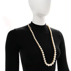 Chanel Graduated Pearl CC Long Necklace Gold