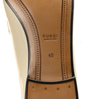 Gucci Patent Womens Jordaan Loafers 40 Mystic White