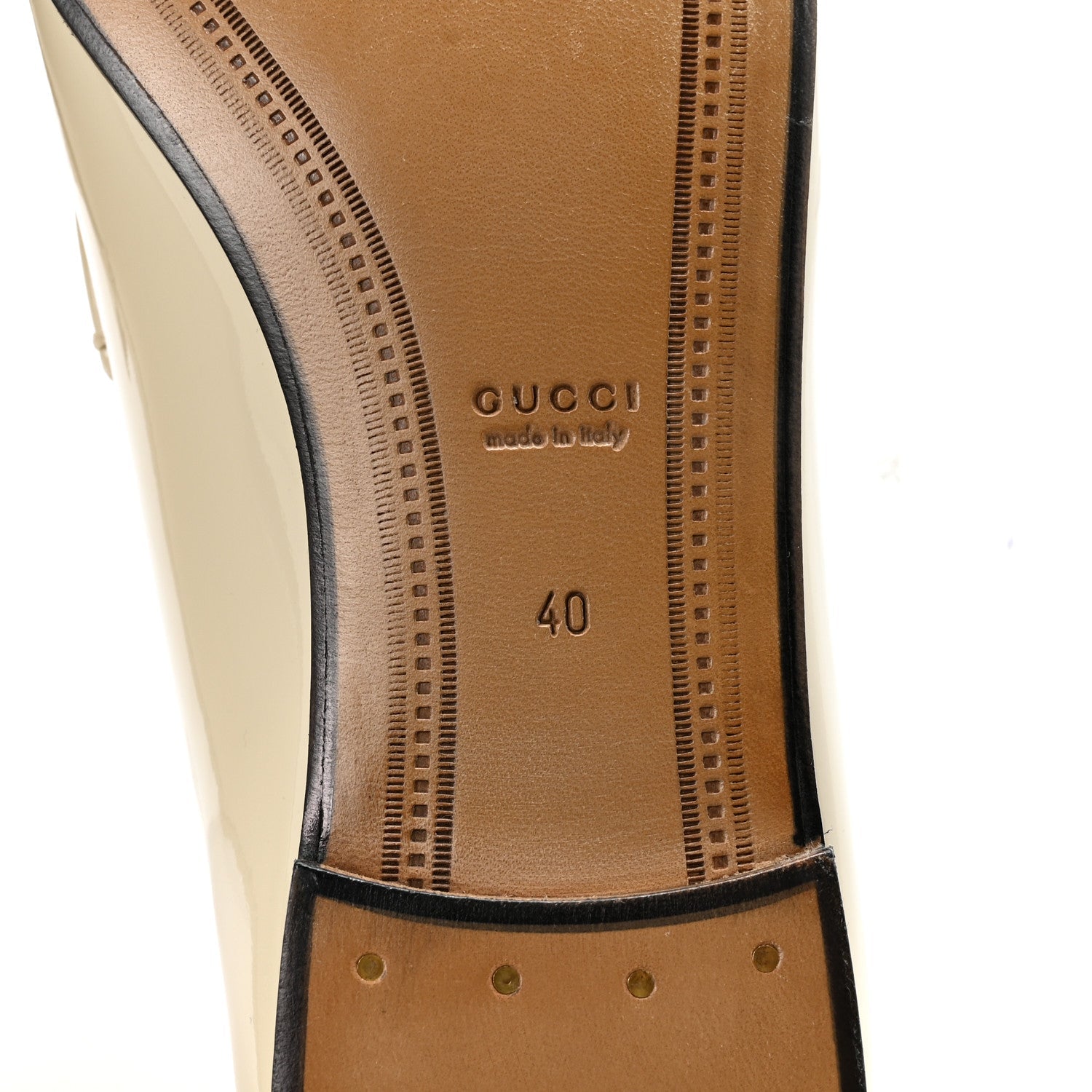Gucci Patent Womens Jordaan Loafers 40 Mystic White