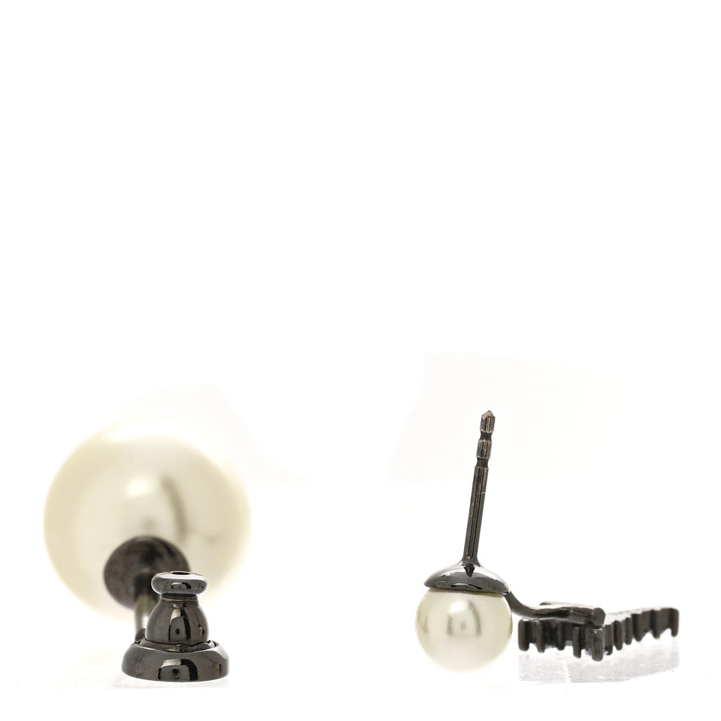 Christian Dior Crystal Pearl My ABCDior Y Tribale Earring Black Silver