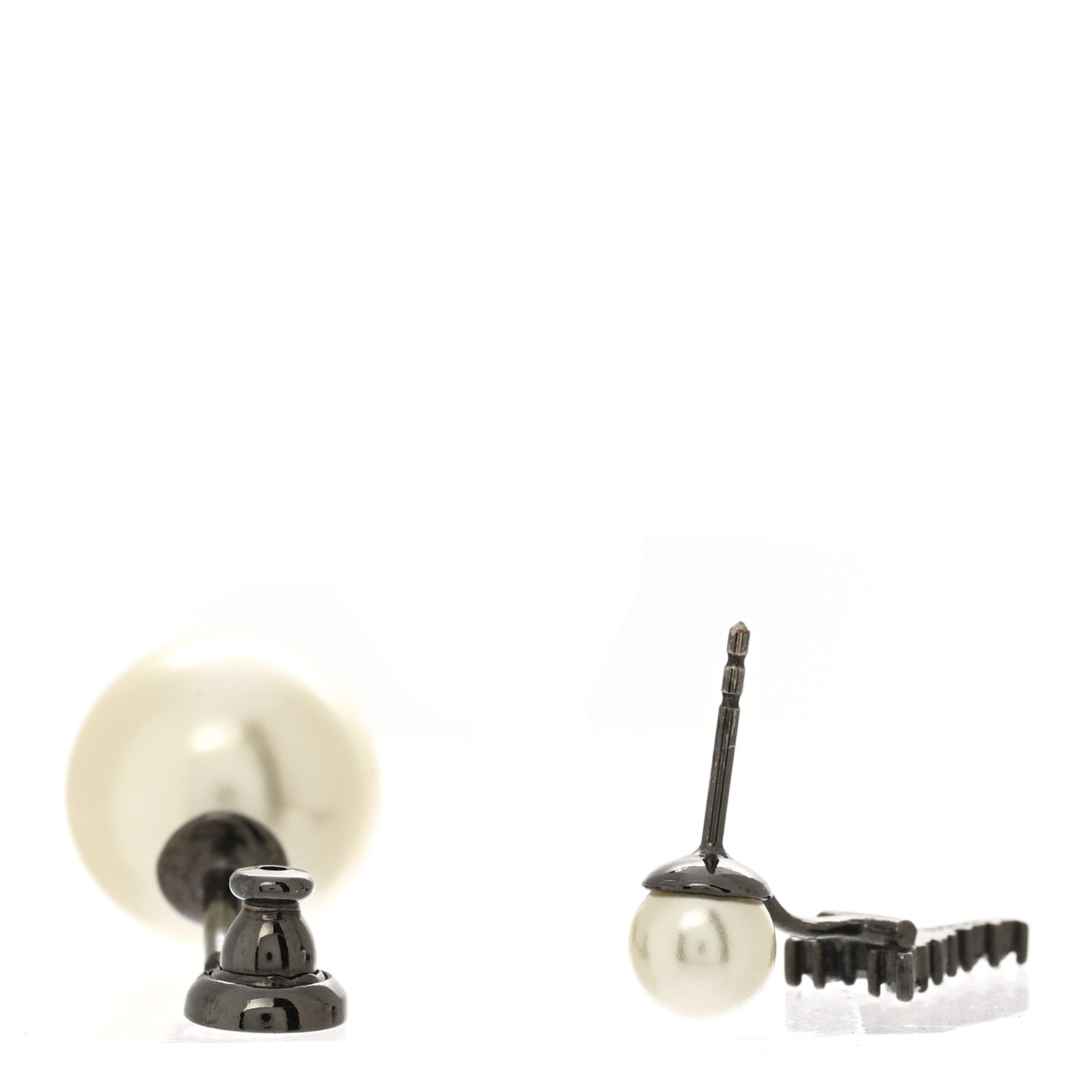 Christian Dior Crystal Pearl My ABCDior Y Tribale Earring Black Silver