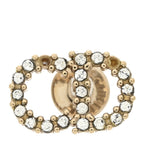 Christian Dior Strass Crystal CD Earrings Gold