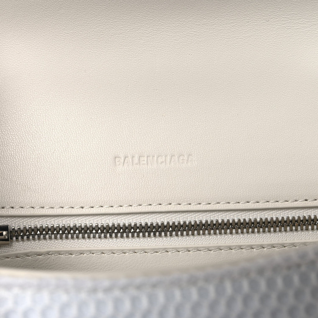 Balenciaga Faux Calfskin Fabric Glow In The Dark Small Sneakerhead Top Handle Bag White Orange