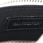 Balenciaga Calfskin Logo Crocodile Embossed Mini Ville Top Handle Bag White Black