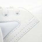 Prada Spazzolato Rois Nylon Shearling Metal Triangle Logo Monolith Pouch Pocket 55mm Boots 35.5 White