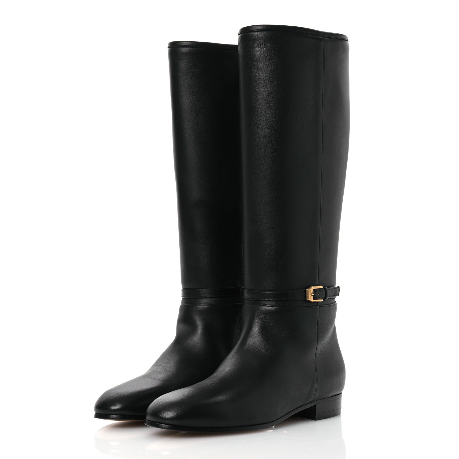 Gucci Calfskin Knee High Boots 36.5 Black