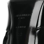 Saint Laurent Glazed Calfskin Auteuil 105mm Zip Boots 38 Black