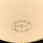 Chanel Resin CC Round Earrings Gold Black