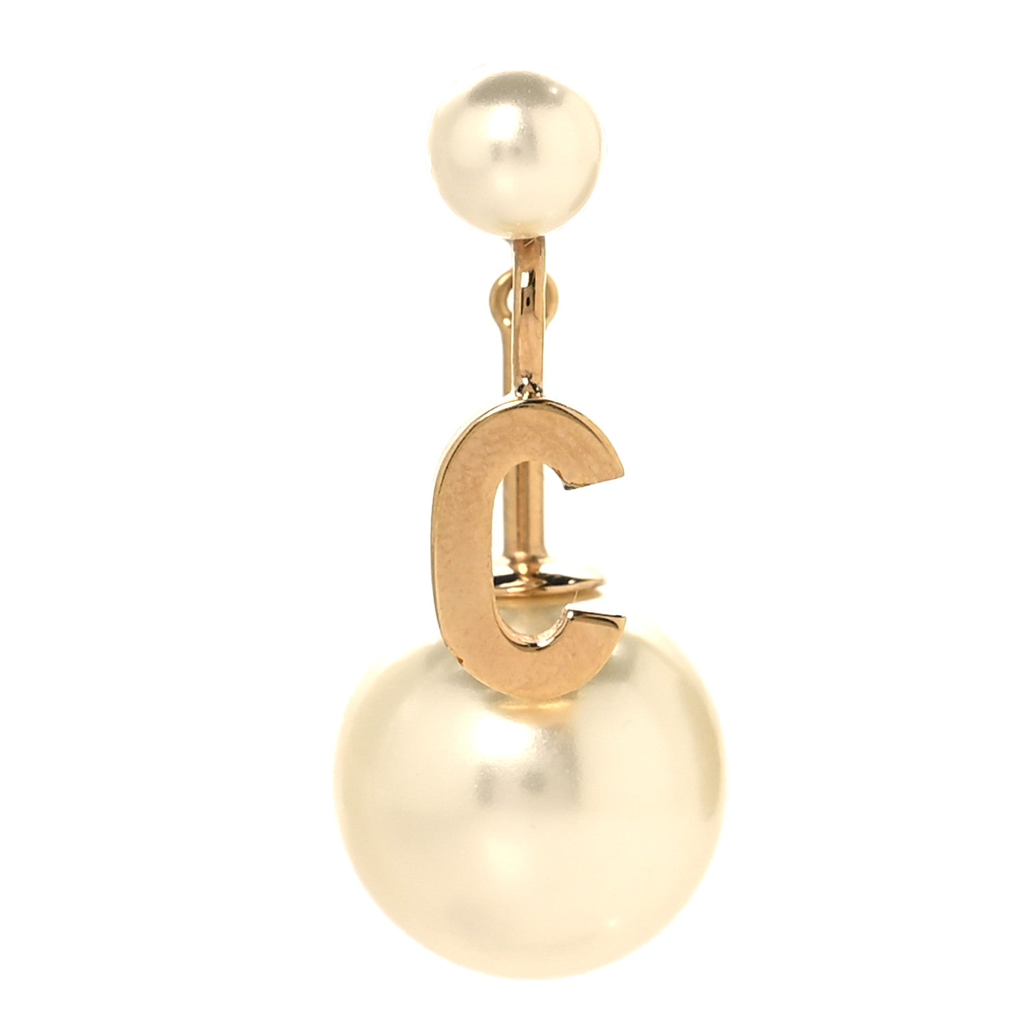 Christian Dior Pearl My ABCDior C Tribale Earring Gold