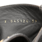 Chanel Calfskin CC Lace Up Combat Boots 39 Gray