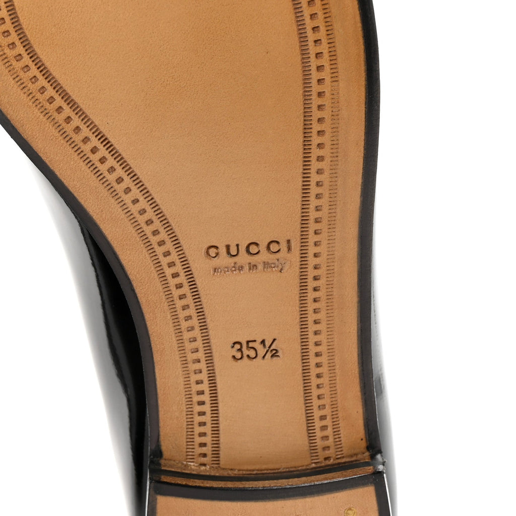 Gucci Patent Women's Jordaan Loafers  35.5 Black