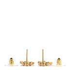 Chanel Crystal CC Drop Earrings Gold Black