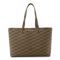 Balenciaga Coated Canvas BB Monogram Medium Signature East West Shopper Bag Beige Brown