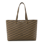 Balenciaga Coated Canvas BB Monogram Medium Signature East West Shopper Bag Beige Brown