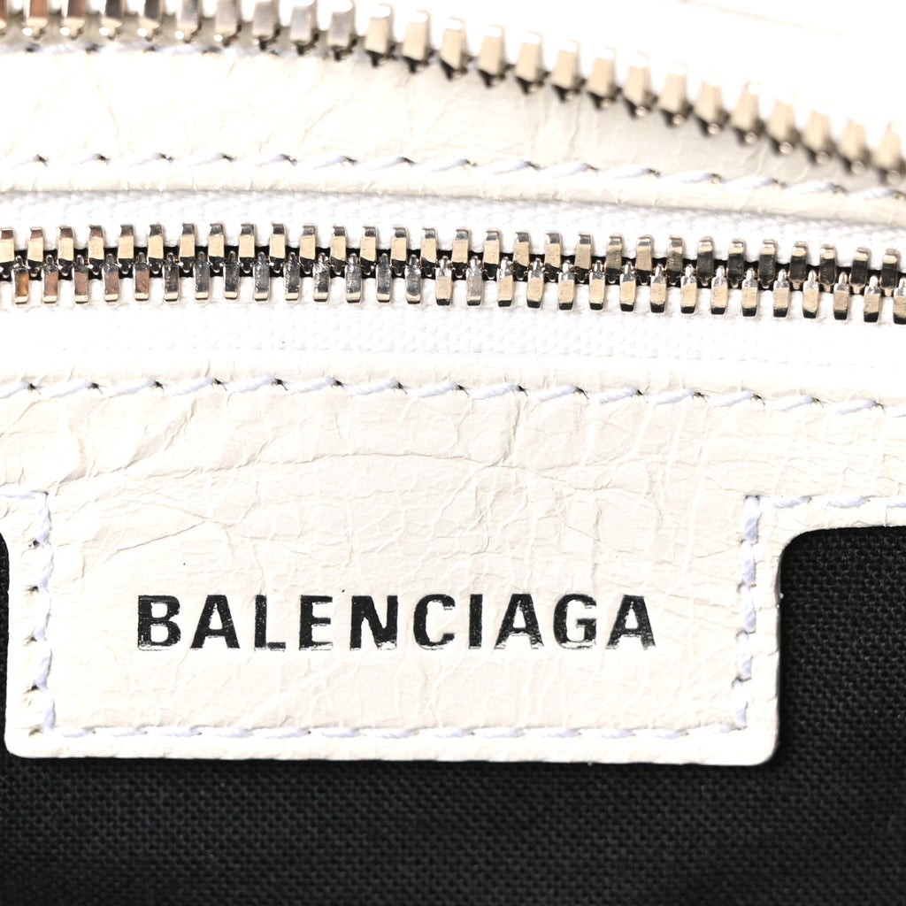 Balenciaga Agneau Arena Small Neo Cagole City Handbag Optic White