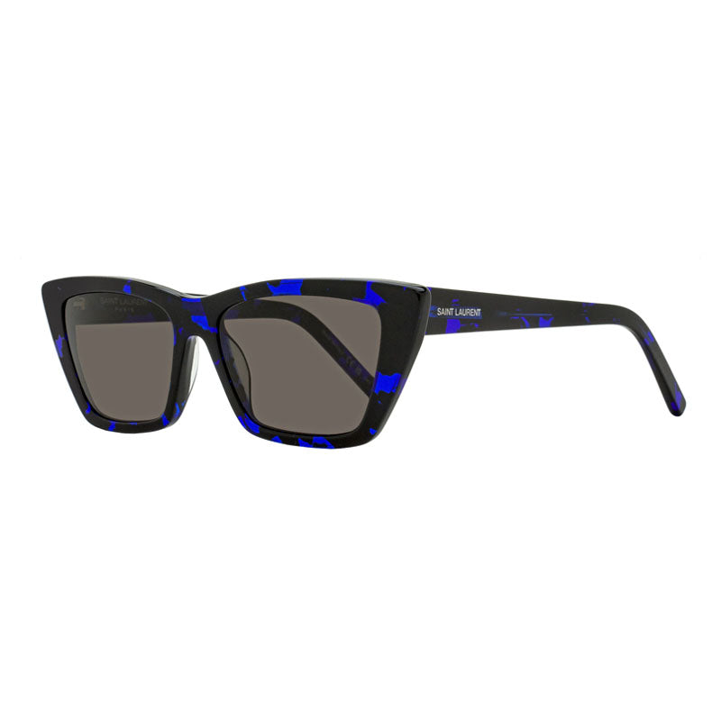 Saint Laurent Sunglasses Cat Eye Full Rim, Blue Havana Frame and Black Lens SL276MICA009