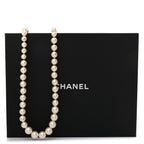 Chanel Graduated Pearl CC Long Necklace Gold