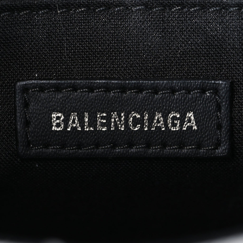 Balenciaga Denim Patchwork Small Hourglass Top Handle Bag White