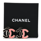 Chanel Enamel Large CC Earrings Black Pink