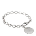 Gucci Sterling Silver Link Round Charm Bracelet
