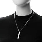 Gucci Sterling Silver Gucci Ghost Bar Pendant Necklace