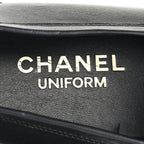 Chanel Lambskin Mens Stitched CC Loafers 42 Black