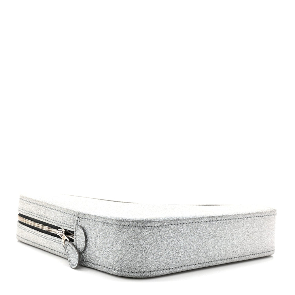 Balenciaga Glitter M Triangle Pouch Argent Black
