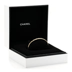 Chanel 18K Yellow Gold Diamond Mini Coco Crush Cuff Bracelet L