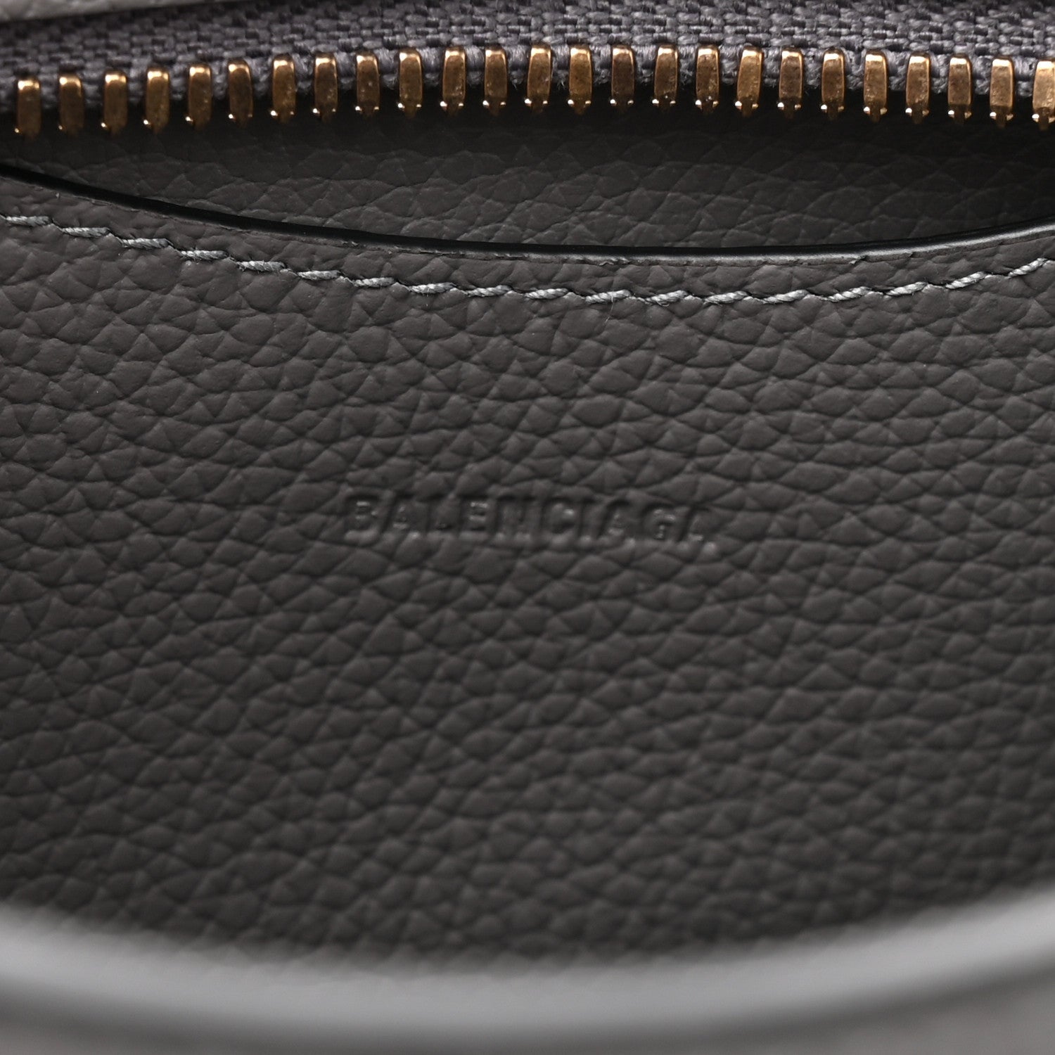 Balenciaga Grained Calfskin Neo Classic Gold Hardware Mini City Dark Grey