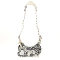 Balenciaga Agneau Arena Graffiti Le Cagole Shoulder Bag XS White Black
