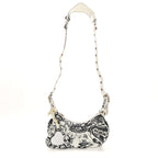 Balenciaga Agneau Arena Graffiti Le Cagole Shoulder Bag XS White Black