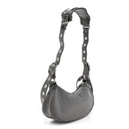 Balenciaga Agneau Arena Le Cagole Shoulder Bag XS Dark Grey