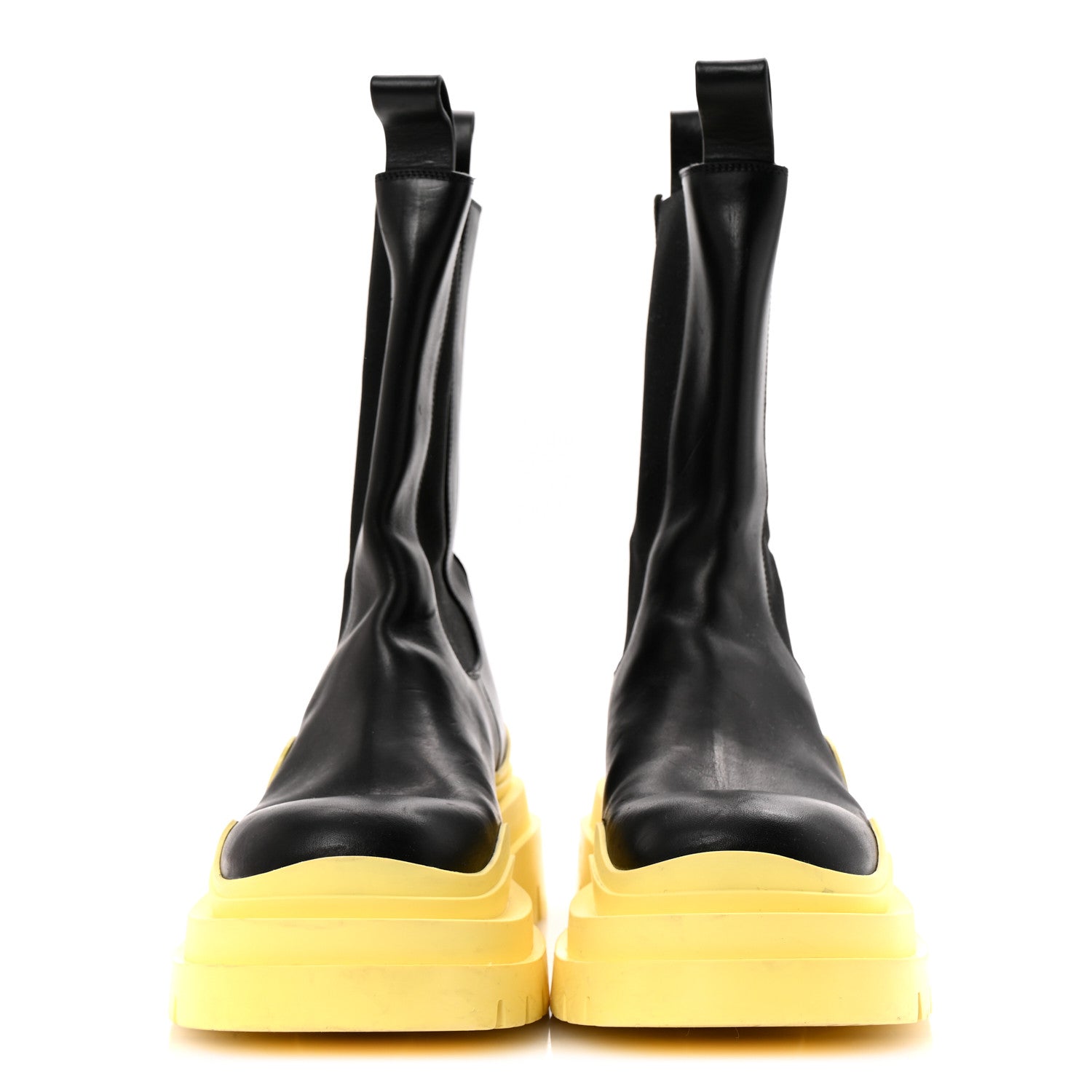 Bottega Veneta Calfskin The Tire Chelsea Boots 39.5 Black Seagrass