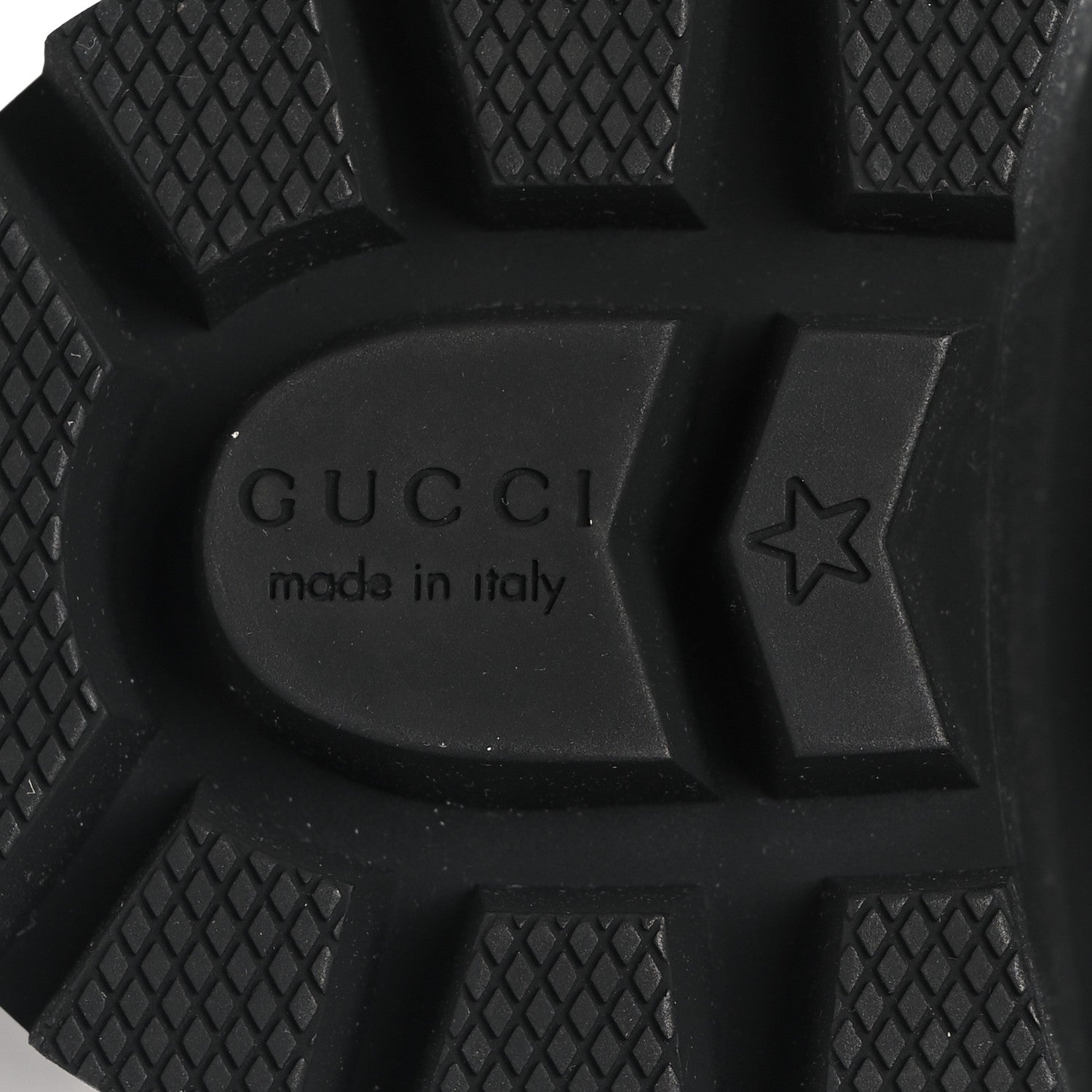Gucci Calfskin Sylvie Web Lace Up Combat Boots 35 Black