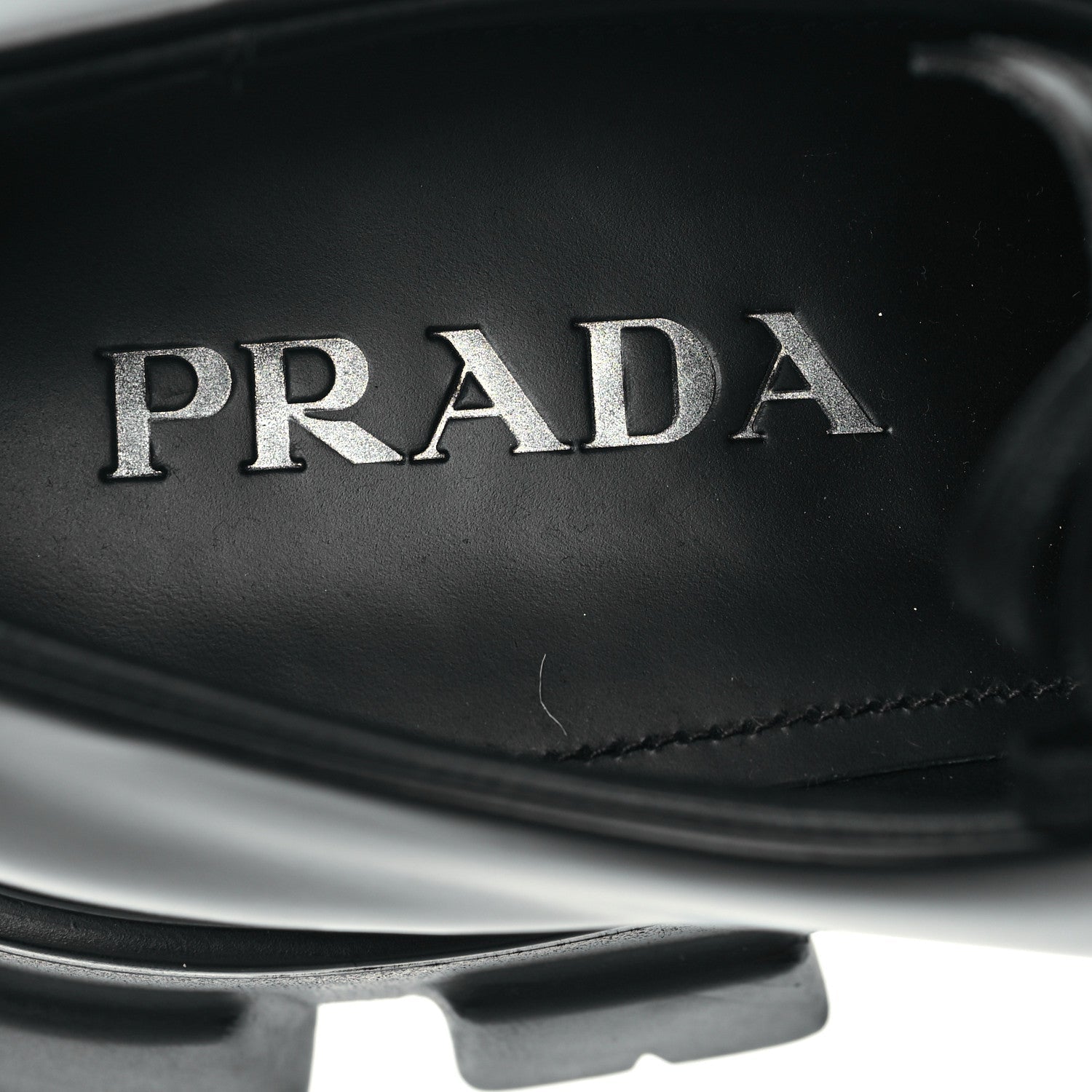 Prada Spazzolato Rois Monolith 55mm Derby Loafers 8 Black