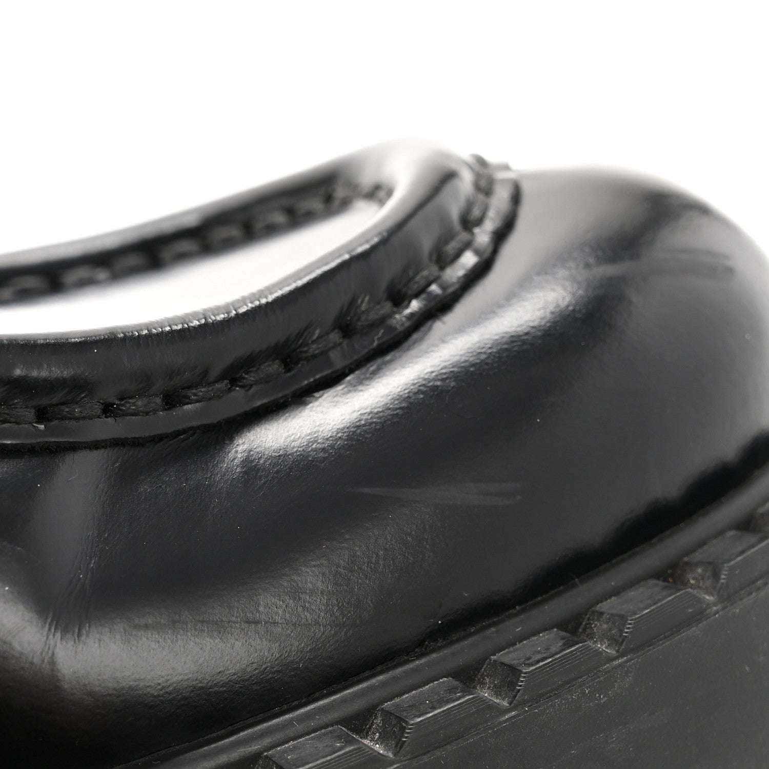 Prada Spazzolato Metal Triangle Logo 50mm Loafers 36.5 Black