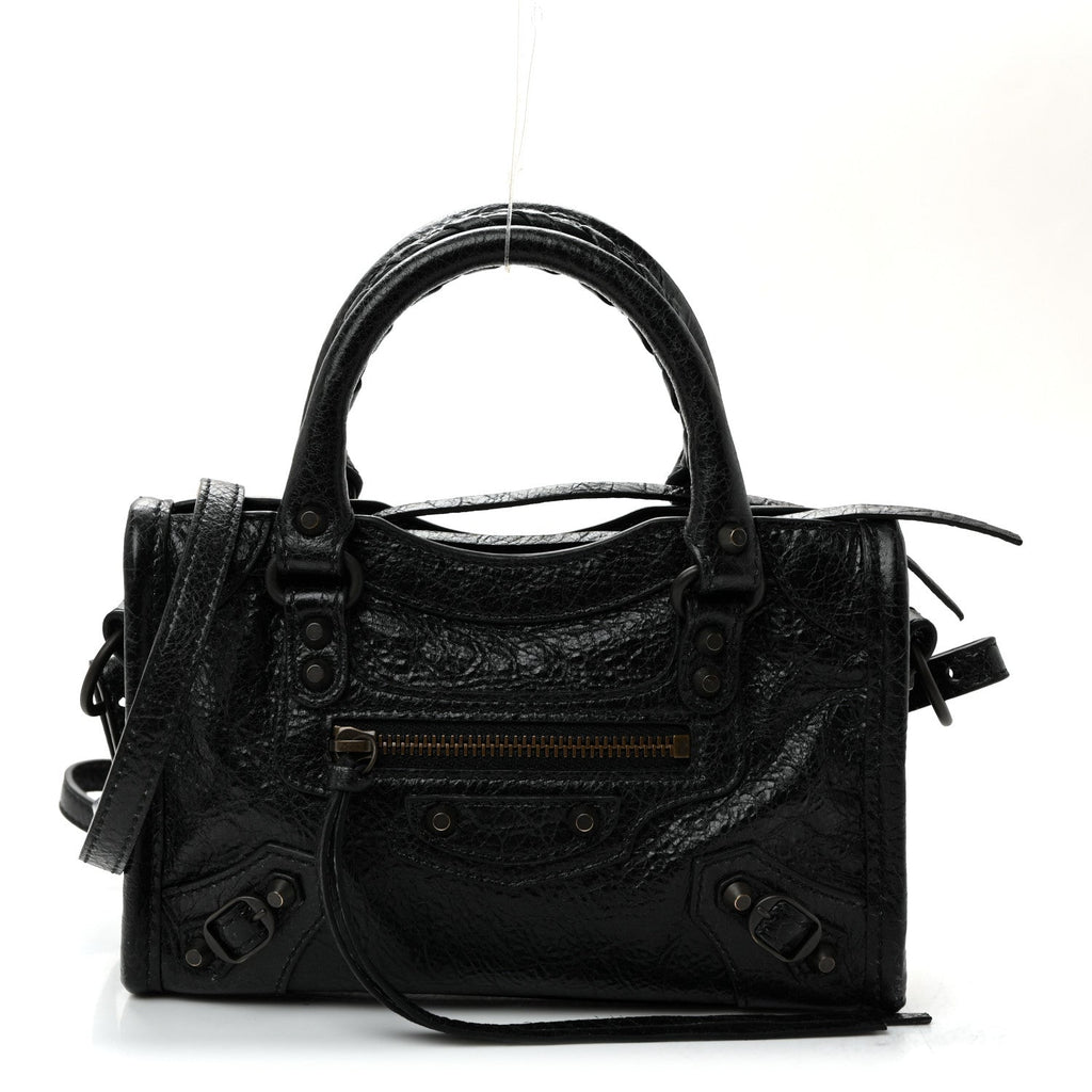 Balenciaga Agneau Arena Storico Classic Hardware Nano Le City Black