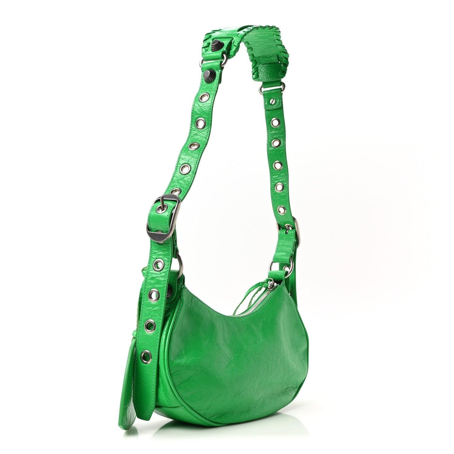 Balenciaga Agneau Arena Le Cagole Shoulder Bag XS Vivid Green