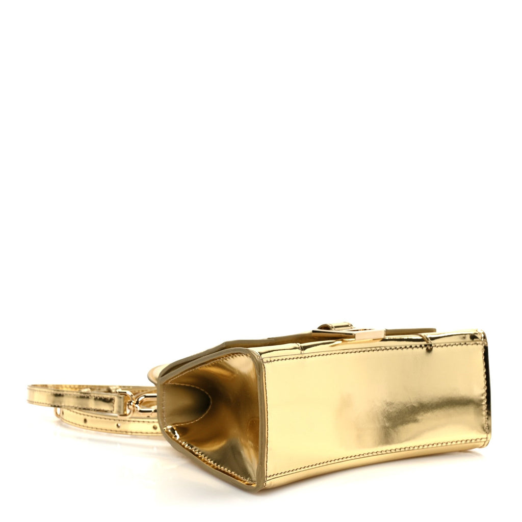 Balenciaga Metallic Calfskin Hourglass Top Handle Bag XS Gold