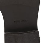 Miu Miu Antic Calfskin Laced Booties 40 Cacao
