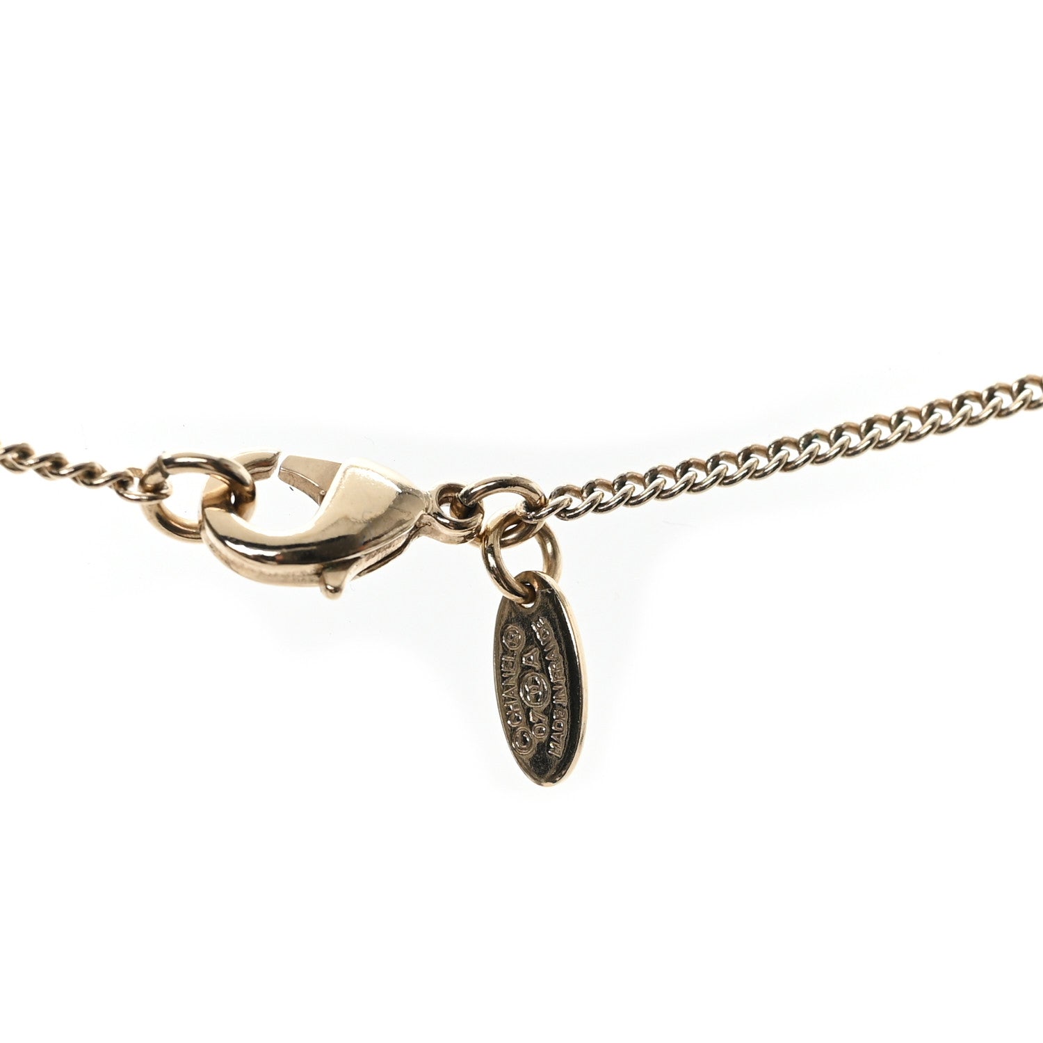 Chanel Enamel Crystal Pearl CC Camellia Drop Necklace Gold Black