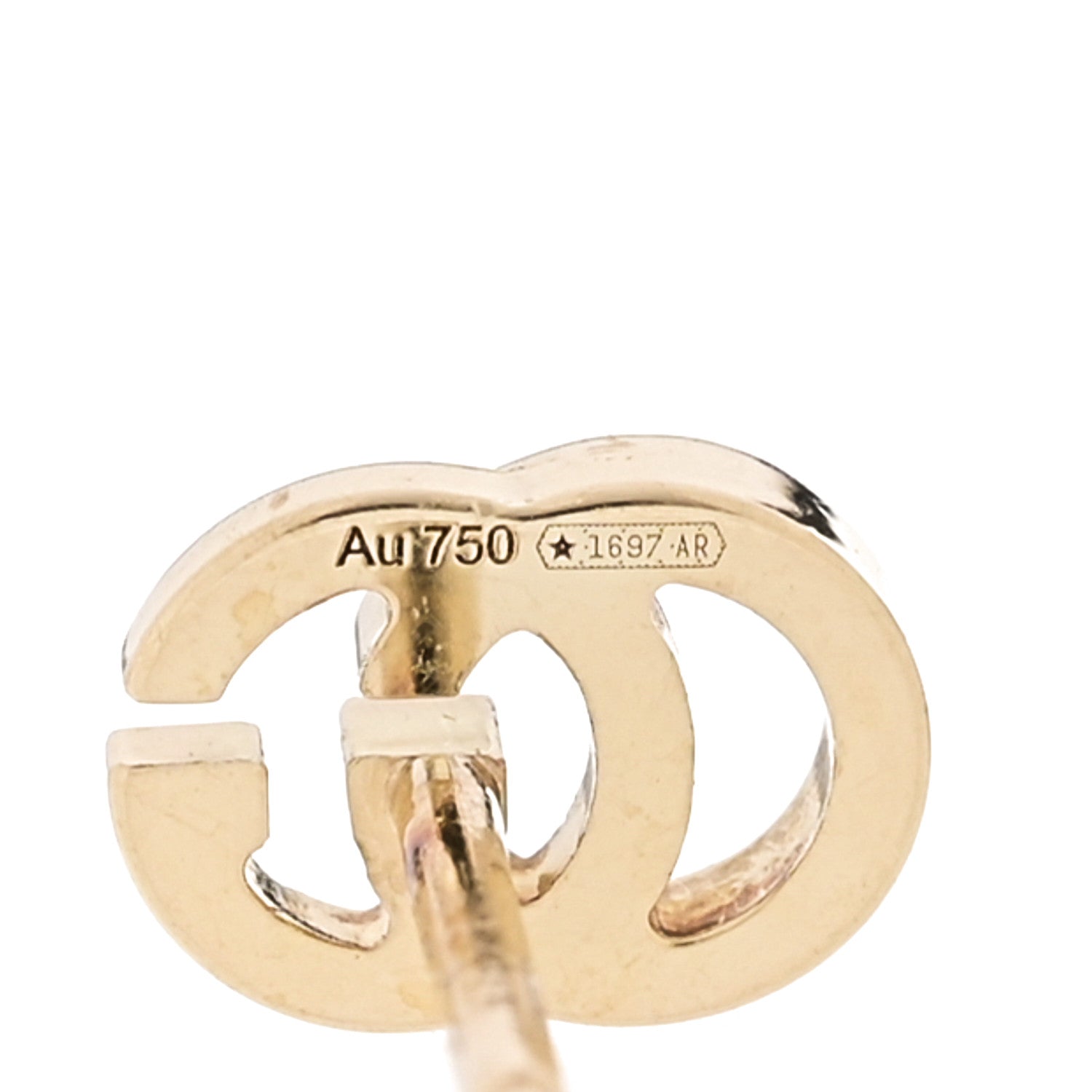 Gucci 18K Yellow Gold Mini Running GG Stud Earrings