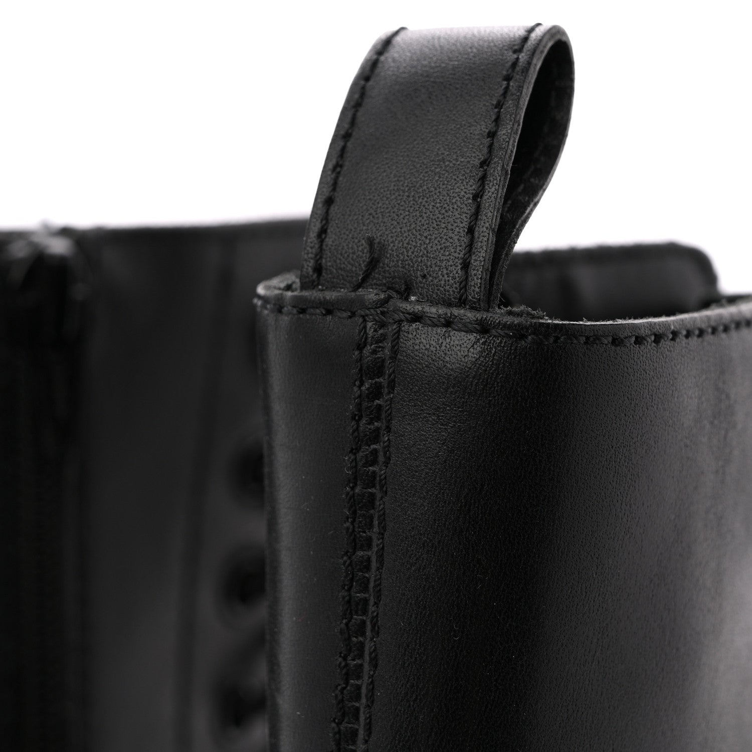 Balenciaga Calfskin Womens Bulldozer Lace Up Boots 37 Black