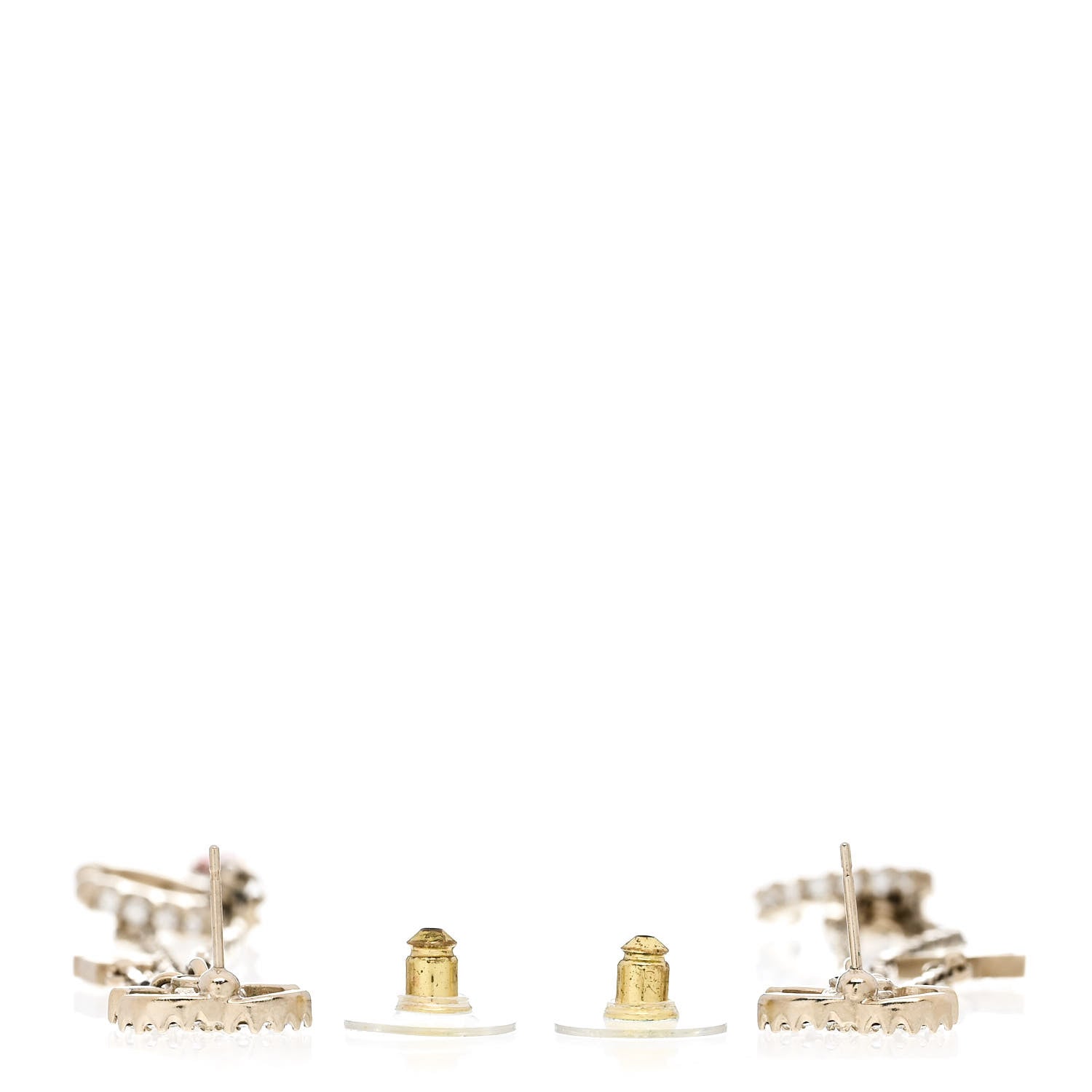 Chanel Crystal Star 5 Drop CC Earrings Gold