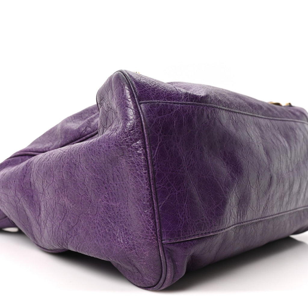 Balenciaga Agneau Classic Gold Hardware Velo Dark Violet