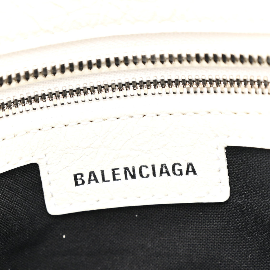 Balenciaga Agneau Arena Neo Cagole City Handbag Optic White
